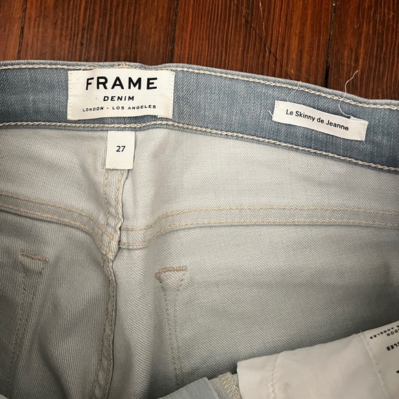 FRAME DENIM Color Block Jeans Le Skinny De Jeanne Light Wash Denim - Picture 5 of 8
